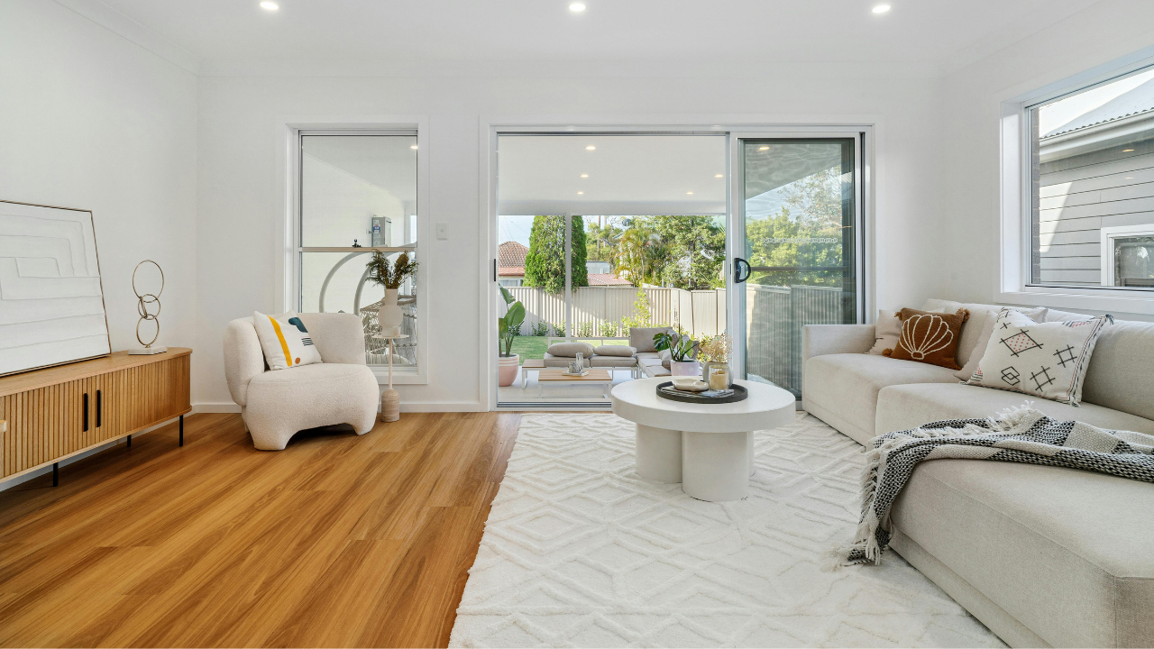 renovated living room with modern design